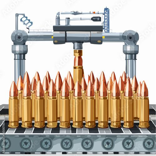 銃弾と弾丸カートリッジ製造工程イラスト