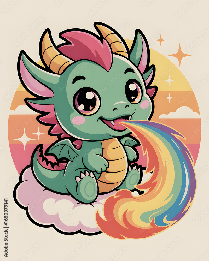 Naklejka premium dragon on the beach