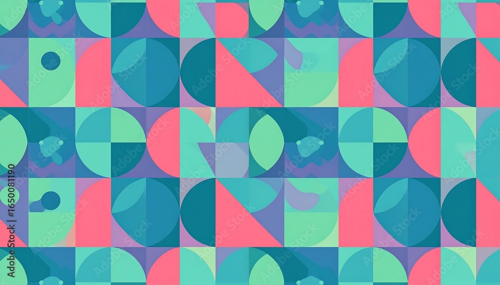 custom made wallpaper toronto digitalGeometric pattern with vibrant colors