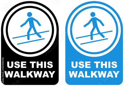 Set vector use this walkway sign symbol labels sticker design illustration