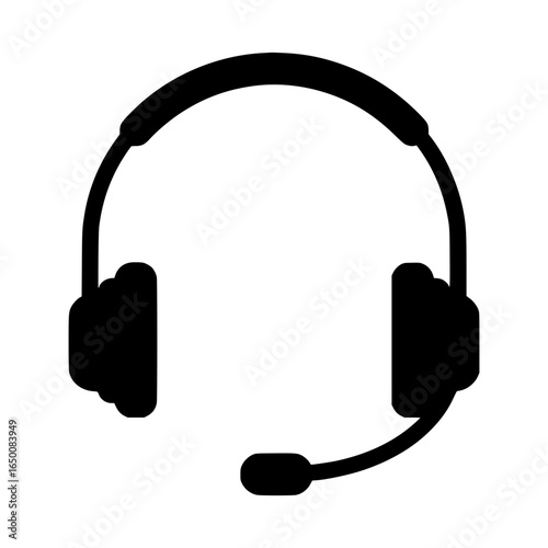 Minimalist Black Icon Call Center Headset