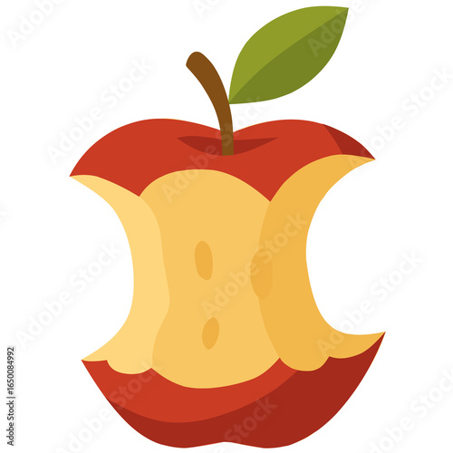 Apple fruit bite mark flat design