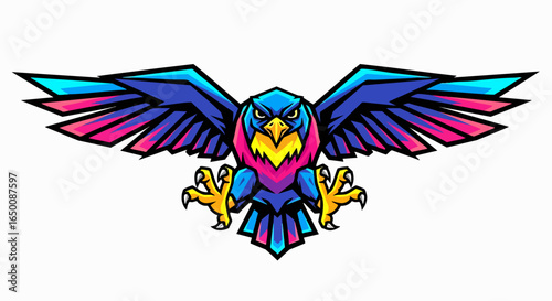Colorful soaring bird illustration