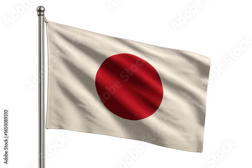 Free Download Photorealistic 3d japanese flag rippling, symbolizing national colors against transparent backdrop, representing cultural heritage - GFXLoad