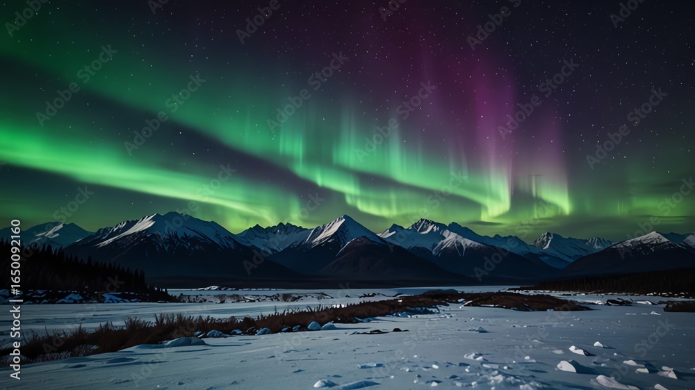 Naklejka premium sunrise over the mountains