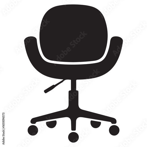 Modern black office chair with five star base and wheels