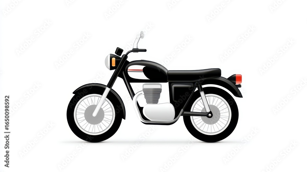 Fototapeta premium Classic black motorcycle illustration with a sleek design.