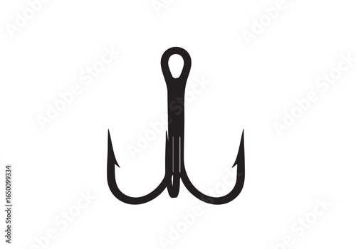 High-Quality Triple Fishing Hook Illustration Sharp, Durable, and Ready for Action