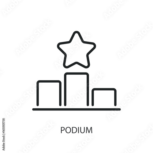 Podium thin line vector icons.