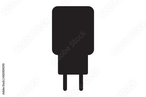 Mobile phone charger line icon.  Symbol, logo vector illustration on white background.
