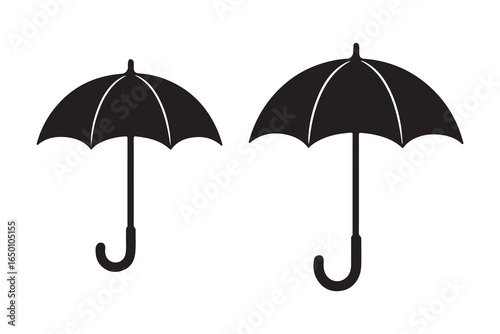 black umbrella isolated on white background
