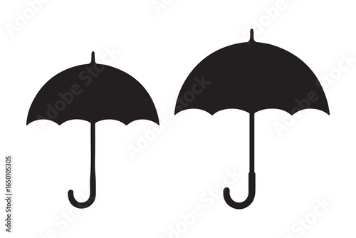 black umbrella isolated on white background

