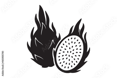 dragon fruit on a white background