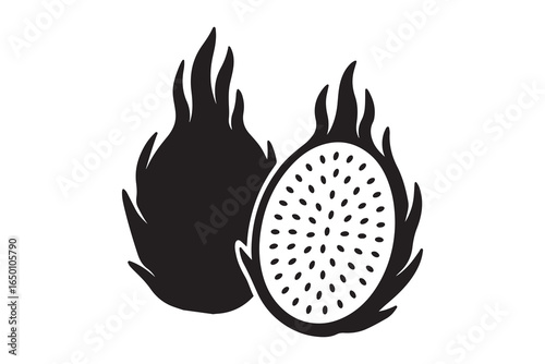 dragon fruit on a white background