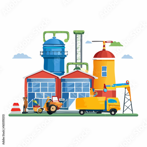 玩具と運動競技用具製造産業イラスト