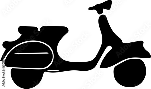 Vintage Scooter Icon – Classic Motorbike and Retro Moped Symbol