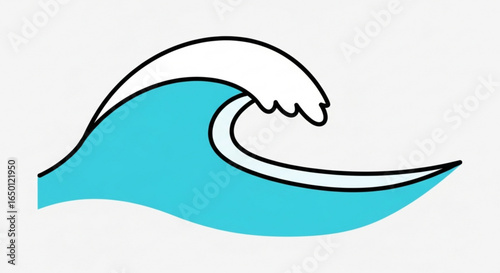 Ocean wave illustration graphic design vector art sea water surfing beach summer design element icon clip art