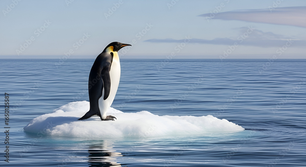 Fototapeta premium King Penguin Standing on a Small Iceberg