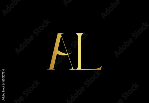 AL, LA,A,L, Monogram Logo with Abstract Letter Design.
