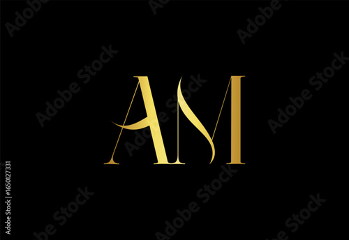 AM, MA,A,M, Monogram Logo with Abstract Letter Design.