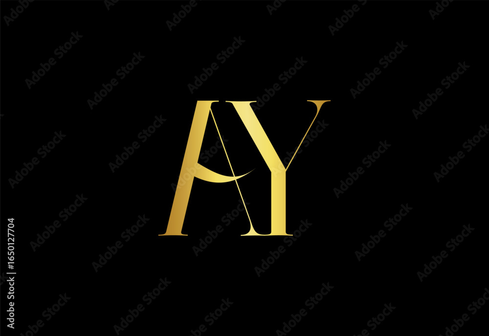 Naklejka premium AY, YA,A,Y, Monogram Logo with Abstract Letter Design.