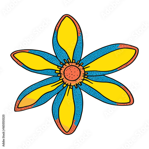 Colorful a flower shape illustration pattern petals vector