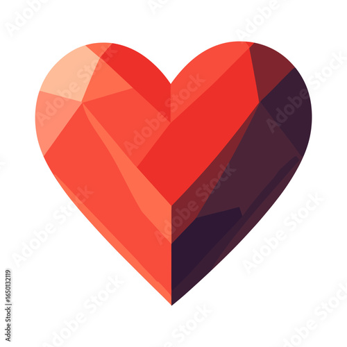 Carttoon heart icon geometric abstract vibrant vector