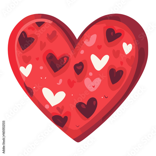 Carttoon heart icon pattern symbol valentine's vector