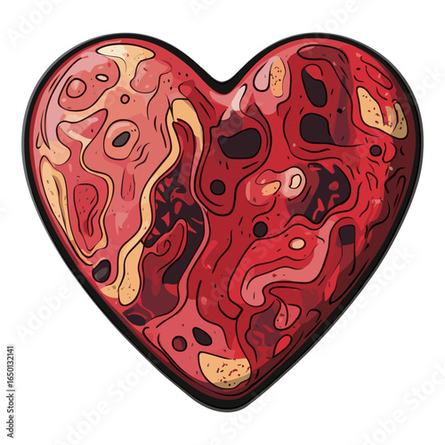 Carttoon heart icon pattern illustration accessories vector