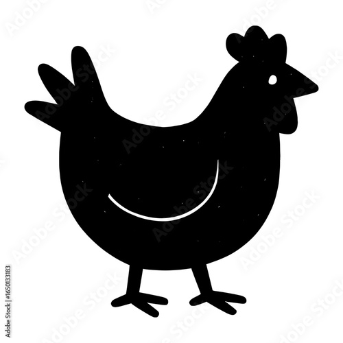 Silhouette chicken farm animal vector