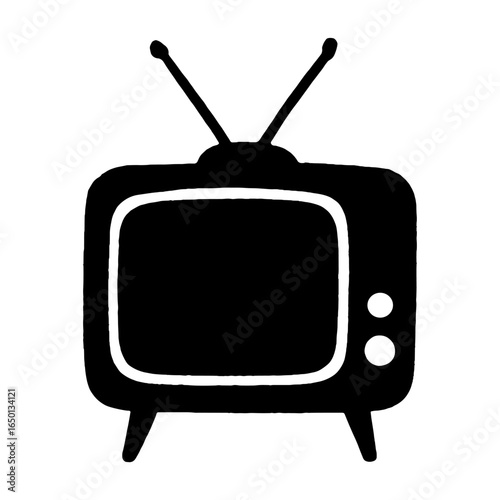 Retro television silhouette illustration vector