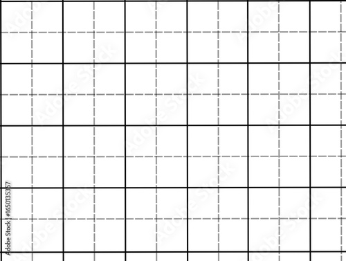 A black and white grid image with dashed lines. 