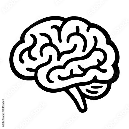 Minimalist brain line art vector