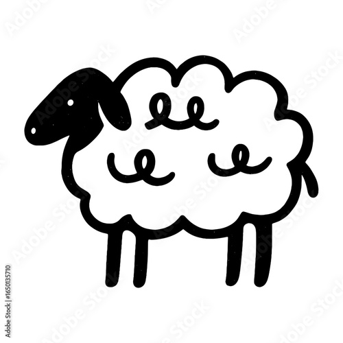 Cute hand-drawn sheep illustration vector