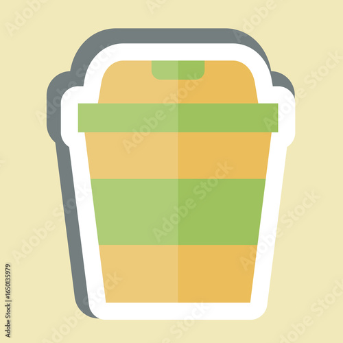 Sticker Plastic Cup. related to Plastic Product symbol. design editable