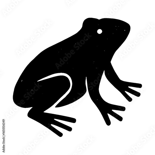 Silhouette frog amphibian nature vector