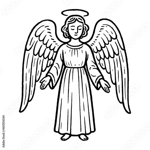 Elegant angelic figure illustration vector