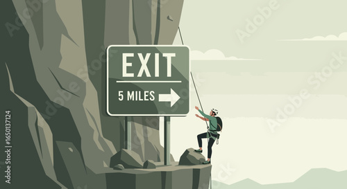 A Daredevil Climber Faces The Exit Five Miles Away From Mountain Summit