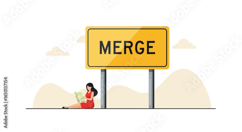 A Lonely Traveler Planning Her Next Move On a Journey To Merge