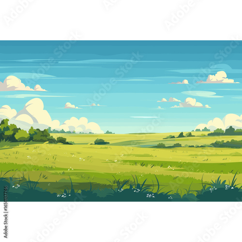 Grass plain illustration landscape outdoors vector