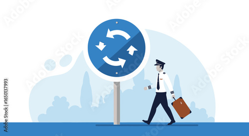 Airline Crew Changeovers Illustrate Transitioning Flight Routes In Aviation Sector