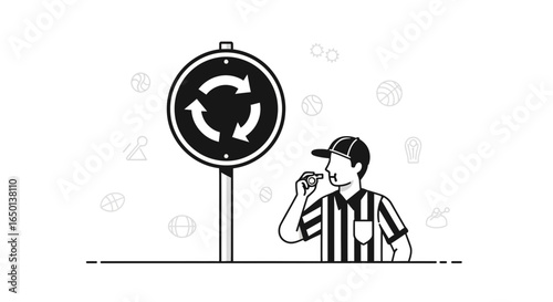 Animated Illustration Presenting Conceptual Reversal of Game Direction During a Round
