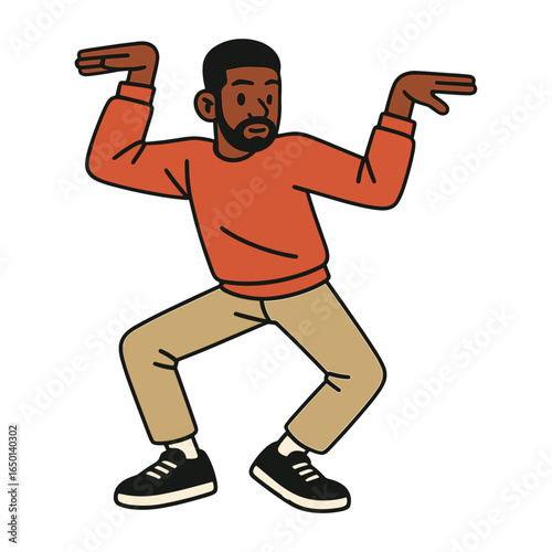 Cartoon character dancing pose vector