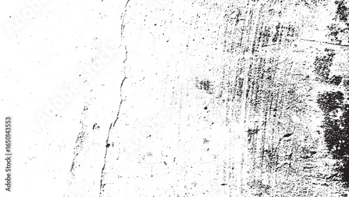 Black and White Grunge Wall Texture Overlay, Aged Distressed Surface Vector