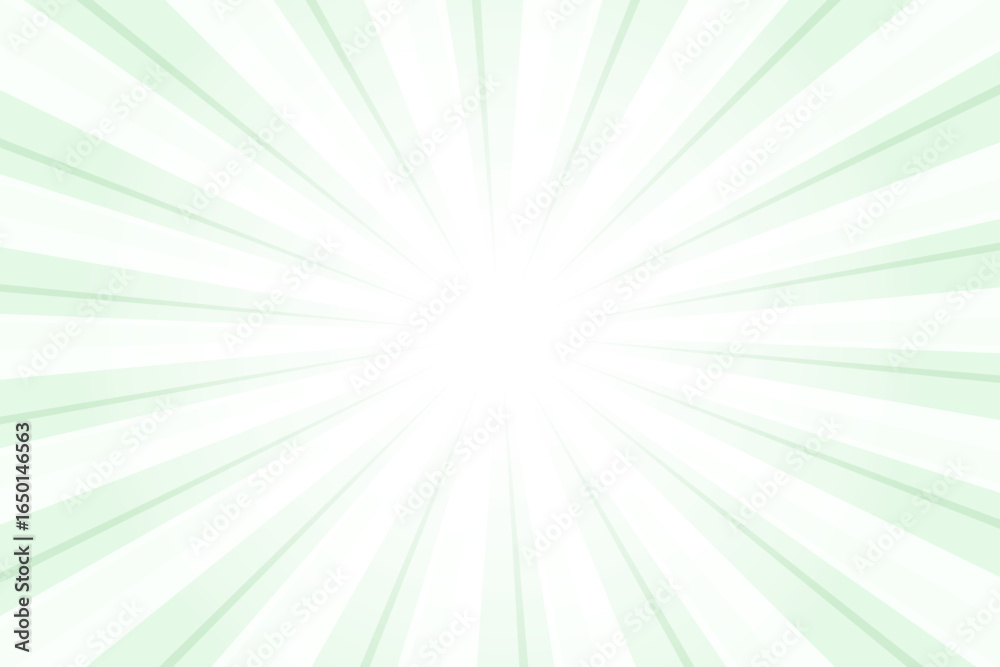 Obraz premium Celadon Green Abstract Sunlight Background. Glow Effect Sunburst Background for Presentation, Banner, Poster, Flyer, Sales. Pop Art Template for Summer and Spring. Rays Vector Theme.