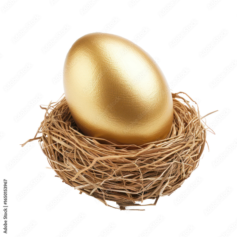 Obraz premium golden nest egg isolate on transparency background