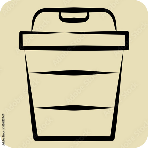 Icon Plastic Cup. related to Plastic Product symbol. hand drawn style. design editable