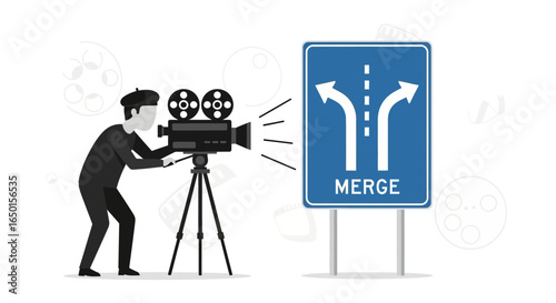 Filming Choices: A Movie Director Decides Between Two Creative Paths On Set
