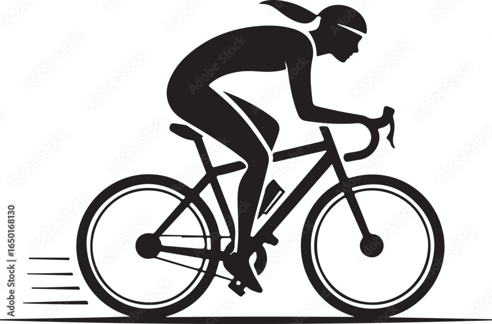 Fototapeta premium Cyclist racing on bicycle sport speed
