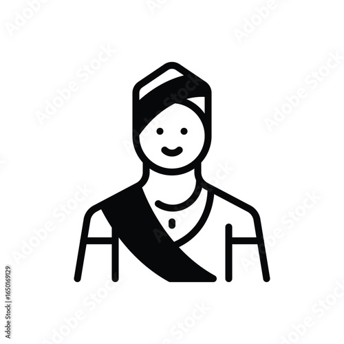 Black solid icon for indian